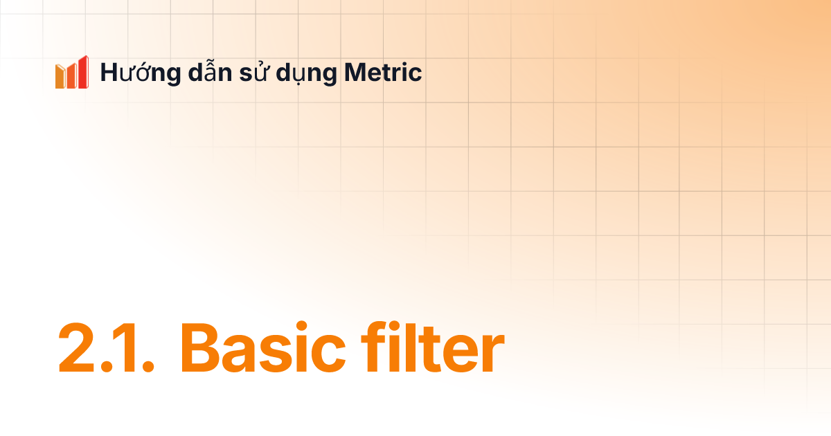 2.1. Basic filter | Metric Analytics ENG | Hướng dẫn sử dụng Metric